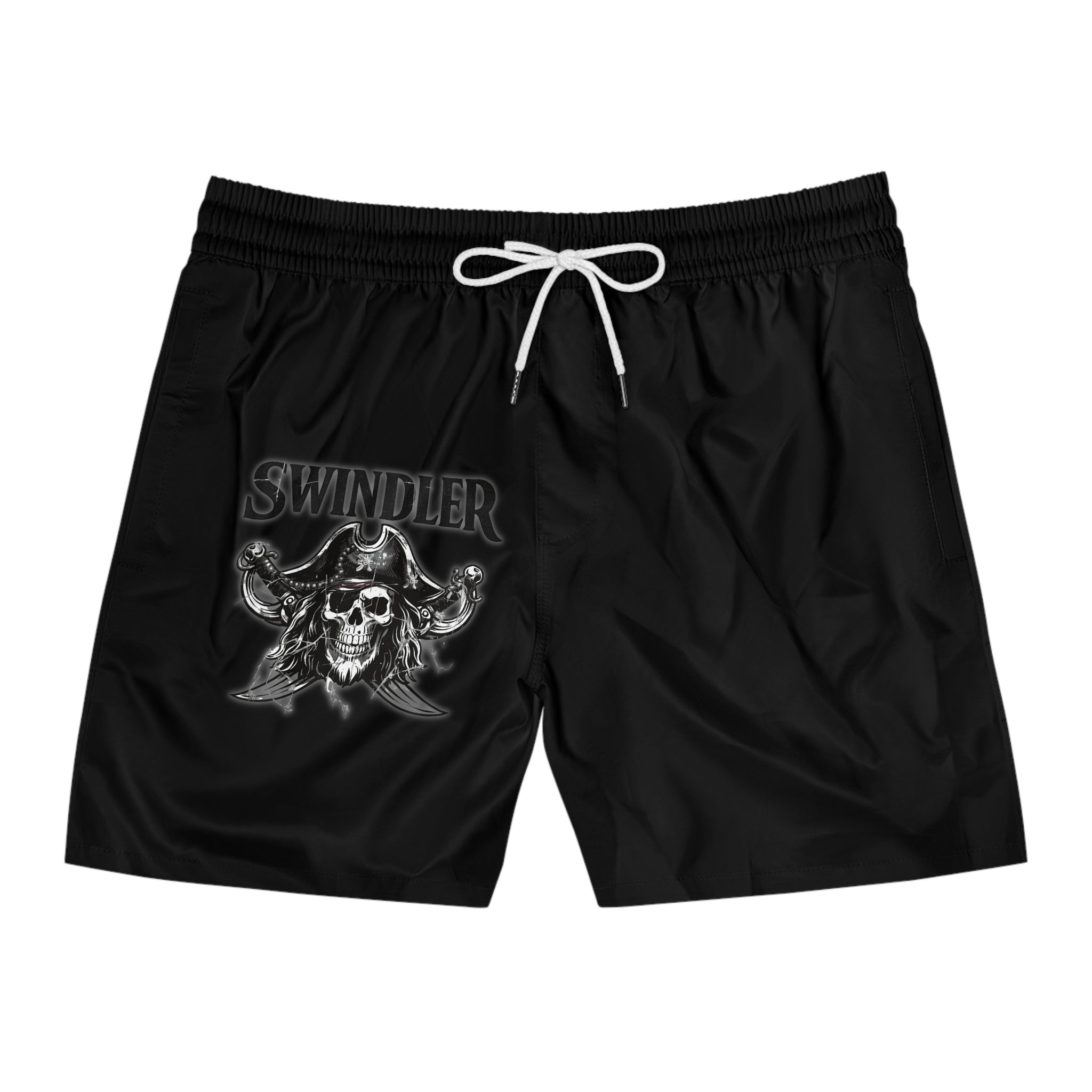 Swindler Skull Swim Shorts - Men's Black Pirate Skull Boardshorts