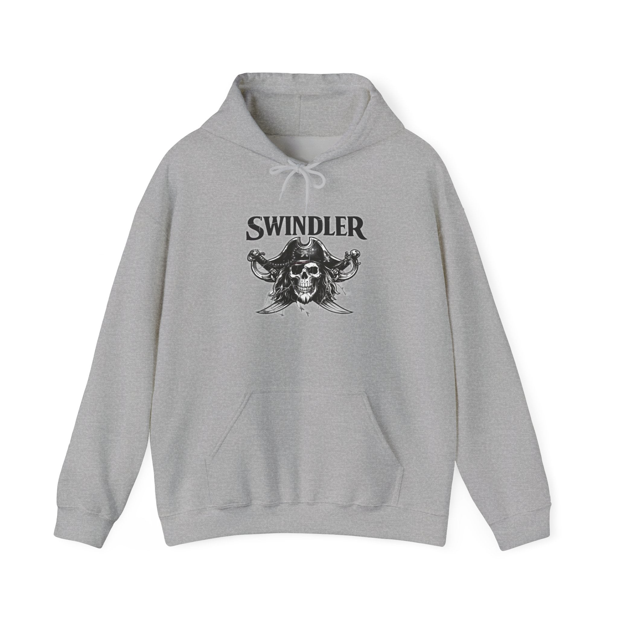 Swindler Pirate Skull Hoodie - Gothic Pirate Skull Graphic Sweatshirt (Unisex)