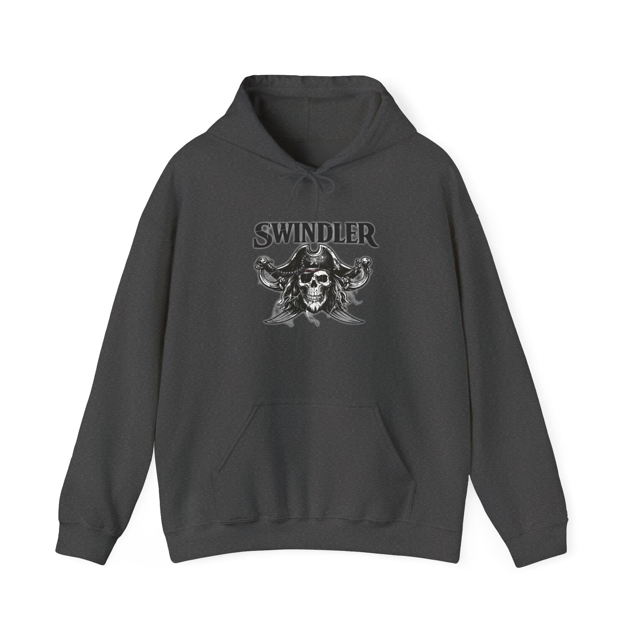 Swindler Pirate Skull Hoodie - Gothic Pirate Skull Graphic Sweatshirt (Unisex)