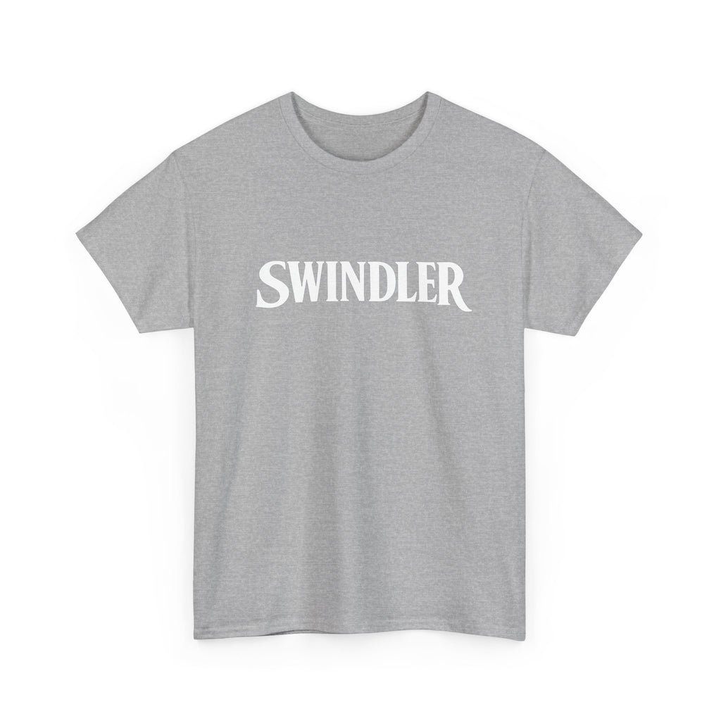 Swindler Graphic Tee - Bold Retro Lettering Black T‑Shirt (Unisex)