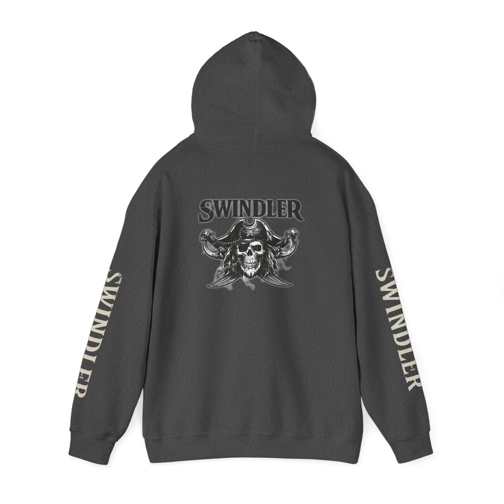 Swindler Pirate Skull Hoodie - Gothic Skull Graphic Sweatshirt (Swindler Sleeves)