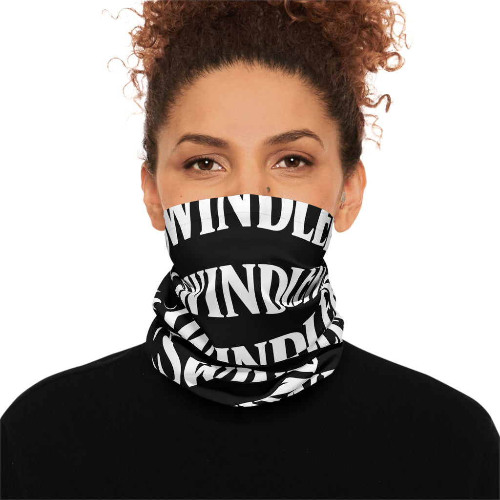 Swindler Repeat Pattern Neck Gaiter – Black Graphic Face Covering