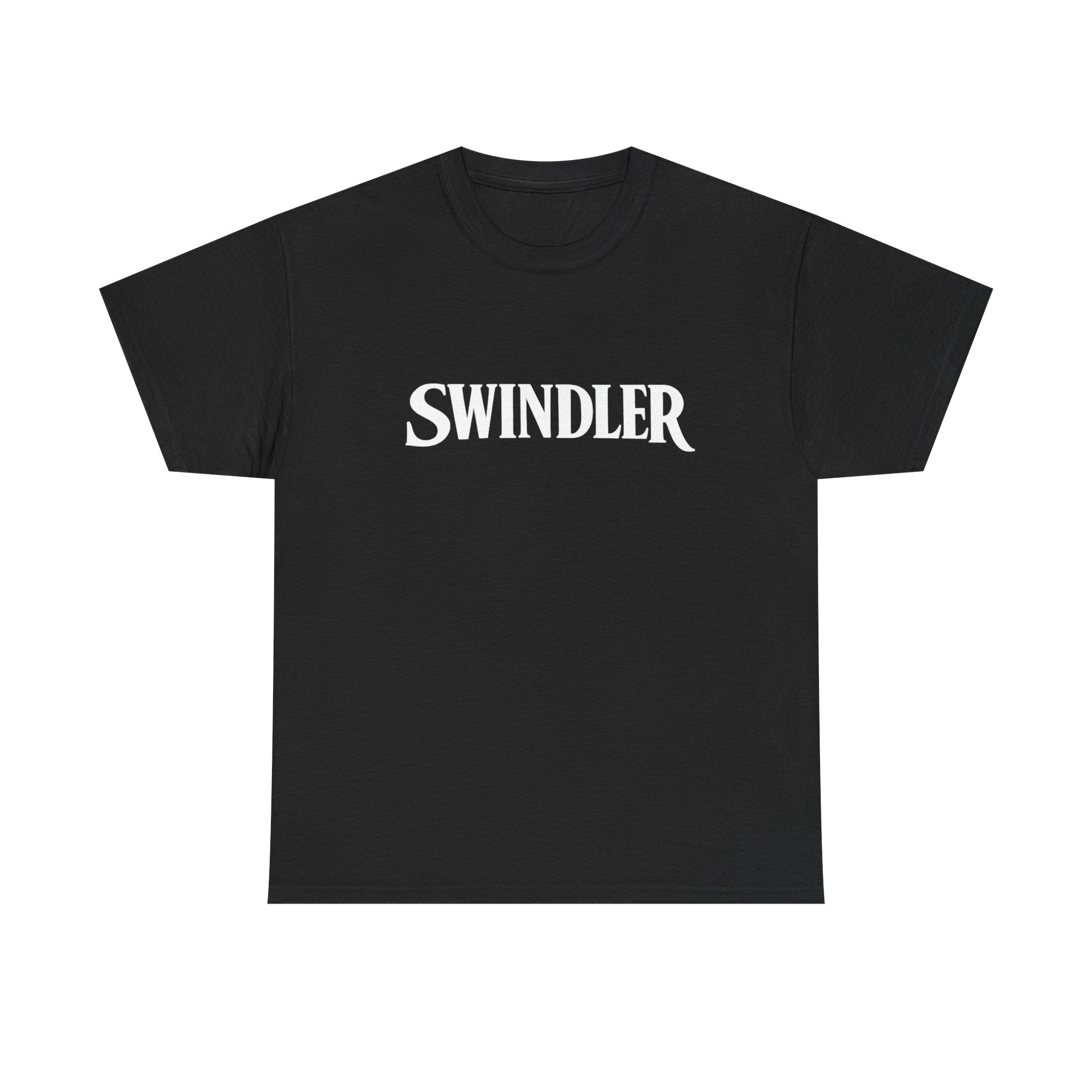 Swindler Graphic Tee - Bold Retro Lettering Black T‑Shirt (Unisex)