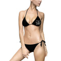 Black Pirate Bikini Top - Women's Triangle Swimwear with Swindler Graphic