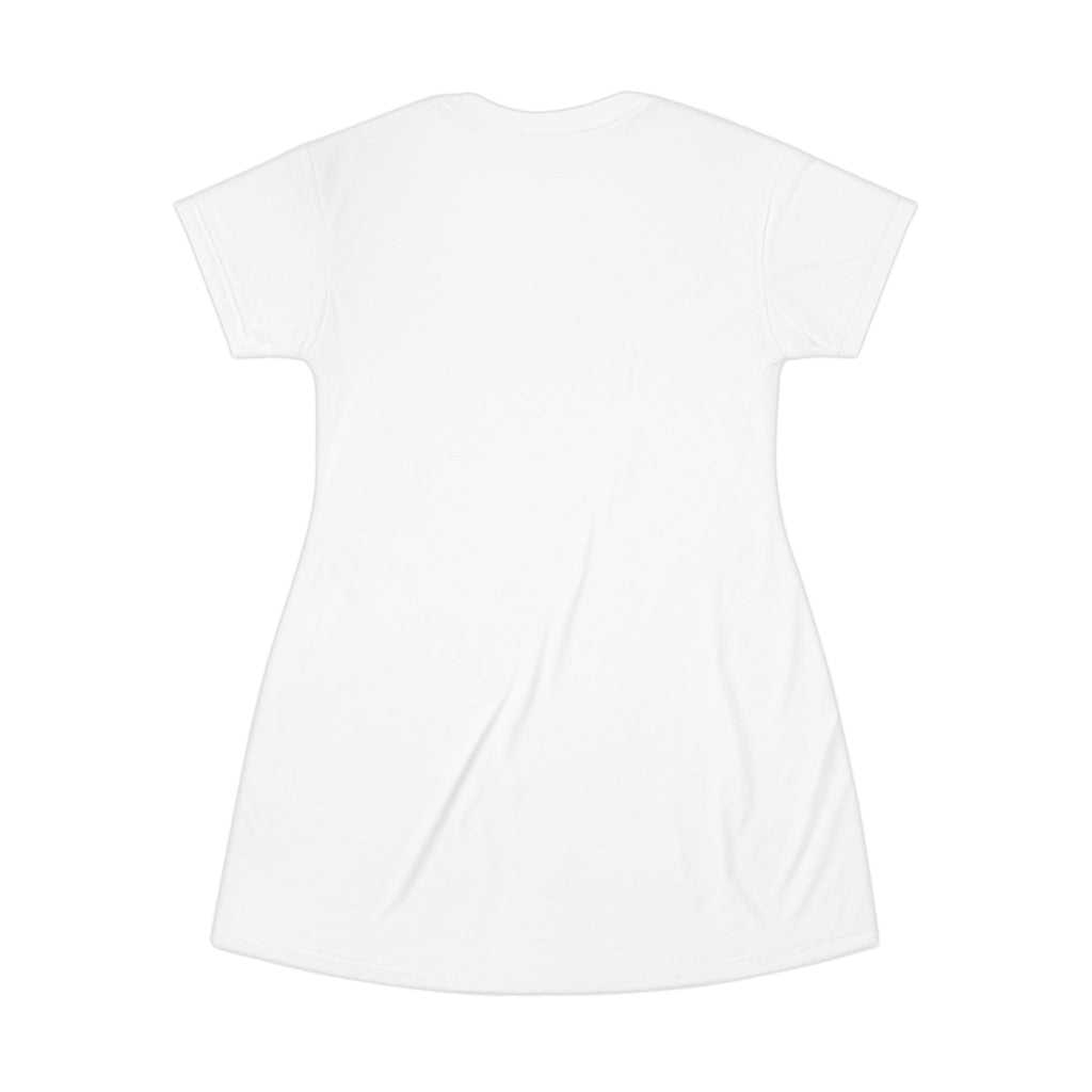 Swindler Pirate Skull T‑Shirt Dress (White) — Gothic Skull Pirate Graphic Dress