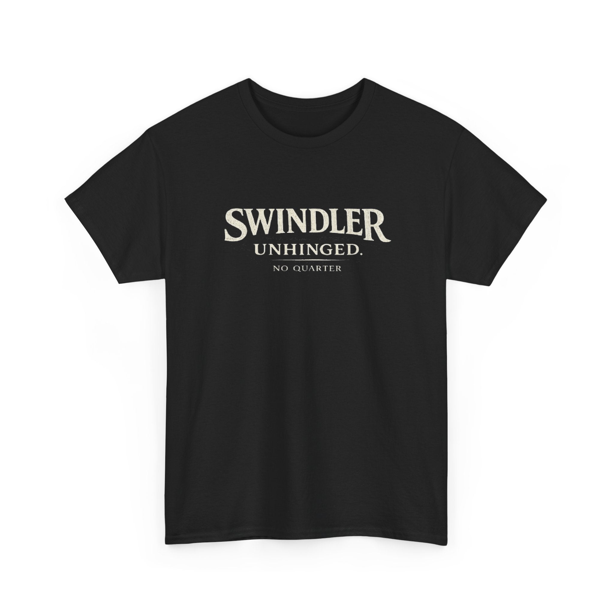 Swindler Unhinged Tee - Graphic Black Vintage-Style Shirt (Unisex)