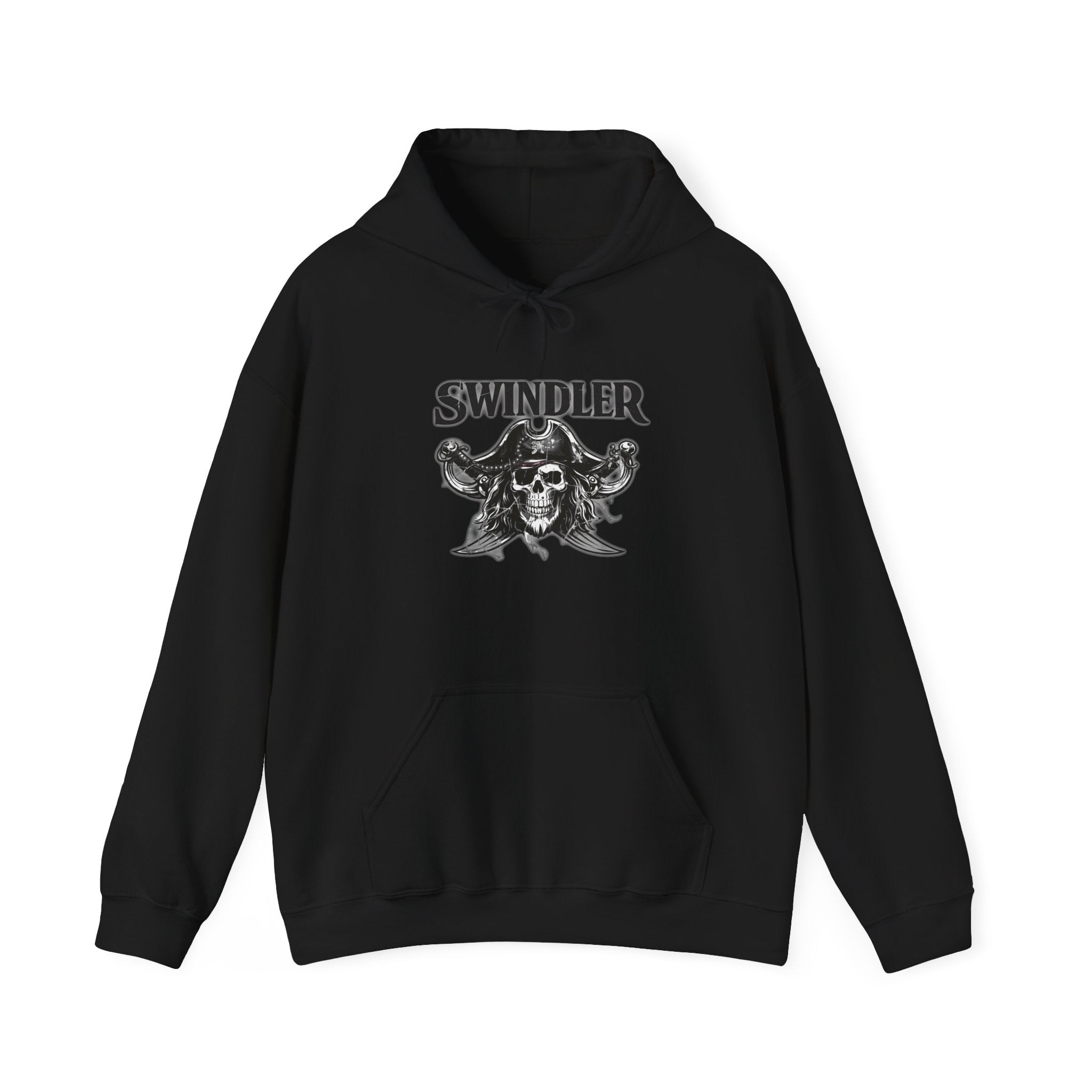 Swindler Pirate Skull Hoodie - Gothic Pirate Skull Graphic Sweatshirt (Unisex)