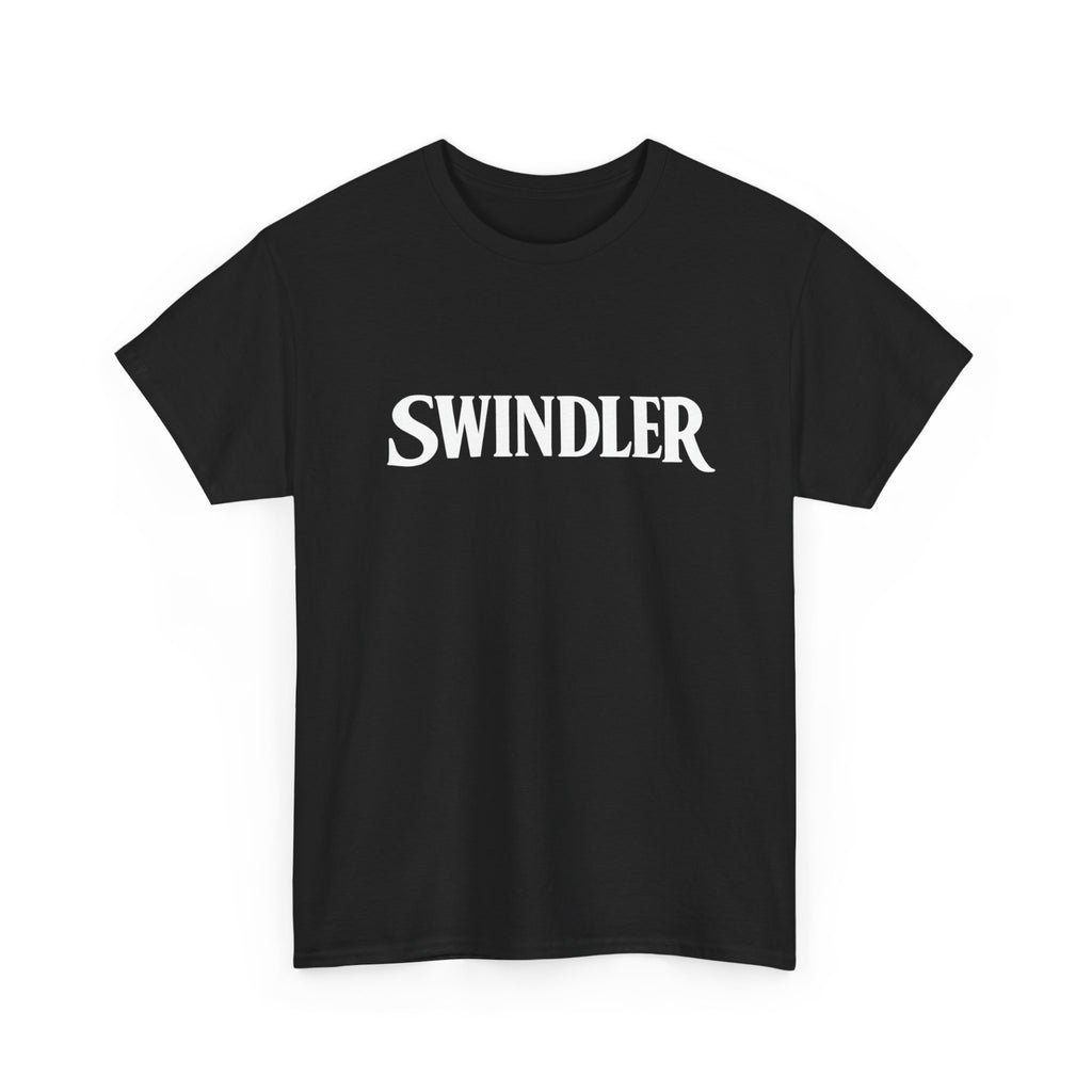 Swindler Graphic Tee - Bold Retro Lettering Black T‑Shirt (Unisex)